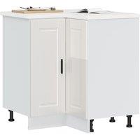 Berkfield Home Kitchen Corner Base Cabinet Porto High Gloss White Engineered Wood