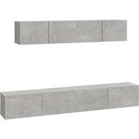 Berkfield Home 4 Piece TV Cabinet Set Concrete Grey Engineered Wood