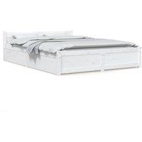 Berkfield Home Bed Frame with Drawers White 140x190 cm