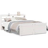 Berkfield Home Bed Frame with Headboard without Mattress White 140x190 cm