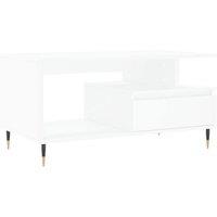 Berkfield Home Coffee Table White 90x49x45 cm Engineered Wood | Size: 90 x 49 x 45 cm