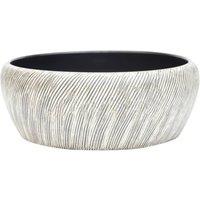 Berkfield Home Countertop Basin Black & Grey Round 41x14 cm Ceramic | Size: 41x14 cm