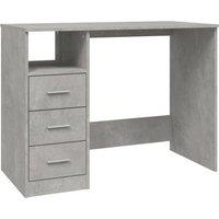 Berkfield Home Desk with Drawers Concrete Grey 102x50x76 cm Engineered Wood | Size: 102 x 50 x 76 cm