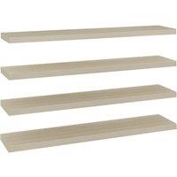 Berkfield Home Floating Wall Shelves 4 pcs Oak 120x23.5x3.8 cm MDF in Light Oak