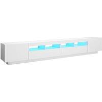 Berkfield Home TV Cabinet with LED Lights White 260x35x40 cm | Size: 260 x 35 x 40 cm