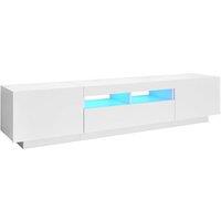 Berkfield Home TV Cabinet with LED Lights White 180x35x40 cm | Size: 180 x 35 x 40 cm