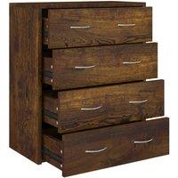 Berkfield Home Sideboard with 4 Drawers 60x30.5x71 cm Smoked Oak in Brown