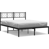 Berkfield Home Metal Bed Frame with Headboard Black 160x200 cm