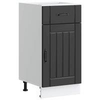 Berkfield Home Kitchen Base Cabinet Lucca Black Engineered Wood