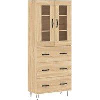 Berkfield Home Highboard Sonoma Oak 69.5x34x180 cm Engineered Wood in Tan