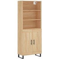 Berkfield Home Highboard Sonoma Oak 69.5x34x180 cm Engineered Wood in Light Oak