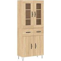 Berkfield Home Highboard Sonoma Oak 69.5x34x180 cm Engineered Wood in Light Tan