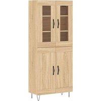 Berkfield Home Highboard Sonoma Oak 69.5x34x180 cm Engineered Wood in Light Oak