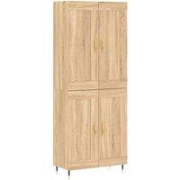 Berkfield Home Highboard Sonoma Oak 69.5x34x180 cm Engineered Wood in Tan