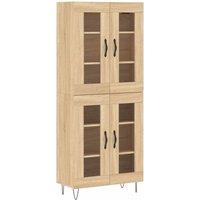 Berkfield Home Highboard Sonoma Oak 69.5x34x180 cm Engineered Wood in Light Tan