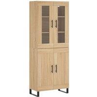 Berkfield Home Highboard Sonoma Oak 69.5x34x180 cm Engineered Wood in Light Oak