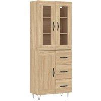 Berkfield Home Highboard Sonoma Oak 69.5x34x180 cm Engineered Wood in Tan