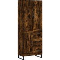 Berkfield Home Highboard Smoked Oak 69.5x34x180 cm Engineered Wood in Brown