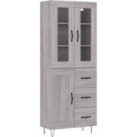 Berkfield Home Highboard Grey Sonoma 69.5x34x180 cm Engineered Wood