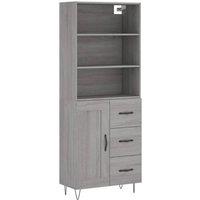 Berkfield Home Highboard Grey Sonoma 69.5x34x180 cm Engineered Wood