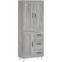 Berkfield Home Highboard Grey Sonoma 69.5x34x180 cm Engineered Wood