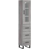 Berkfield Home Highboard Grey Sonoma 34.5x34x180 cm Engineered Wood
