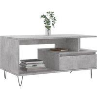 Berkfield Home Modern Coffee Table Concrete Grey 90x49x45 cm Engineered Wood | Size: 90 x 49 x 45 cm
