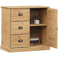 Berkfield Home Sideboard with Drawers VIGO 78x40x75 cm Solid Wood Pine in Brown | Size: 78 x 40 x 75 cm