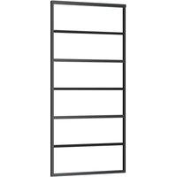 Berkfield Home Sliding Door with Hardware Set 90x205 cm ESG Glass&Aluminium in Black