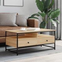 Berkfield Home Coffee Table Sonoma Oak 100x51x45 cm Engineered Wood in Brown | Size: 100 x 51 x 45 cm