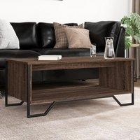 Berkfield Home Coffee Table Brown Oak 100x51x40 cm Engineered Wood | Size: 100 x 51 x 40 cm