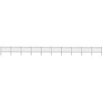 Berkfield Home Garden Fence with Hoop Top Steel 17x1 m Black