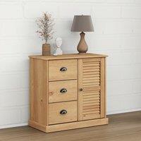 Berkfield Home Sideboard with Drawers VIGO 78x40x75 cm Solid Wood Pine in Brown | Size: 78 x 40 x 75 cm