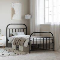 Berkfield Home Metal Bed Frame with Headboard & Footboard Black 100x200 cm