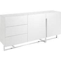 Angel Cerda White Lacquered MDF Sideboard with Chrome-Plated Legs