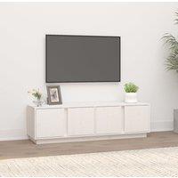 Berkfield Home TV Cabinet White 140x40x40 cm Solid Wood Pine | Size: 140 x 40 x 40 cm