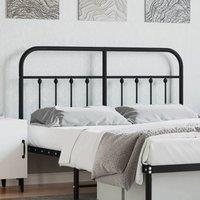 Berkfield Home Metal Headboard Black 140 cm