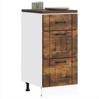 Berkfield Home Kitchen Base Cabinet Lucca Smoked Oak Engineered Wood in Brown