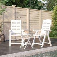 Berkfield Home 3 Piece Garden Dining Set White Polypropylene