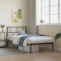 Berkfield Home Metal Bed Frame with Headboard Black 90x200 cm