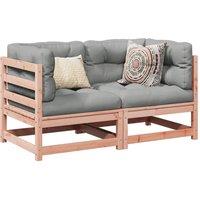 Berkfield Home 2 Piece Garden Sofa Set Solid Wood Douglas Fir in Brown