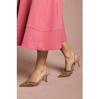 Coast Women's Trinnie Faux Leather Sequin Mesh Medium Stiletto Heel Court Shoes in Beige | Size: 5