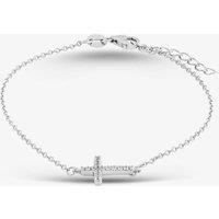 T.H.Baker Women's Silver Cubic Zirconia Cross Bracelet 8.28.9892 | Size: 6.5inch
