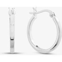 T.H.Baker Women's Sterling Silver 20mm Square-Tube Hoop Earrings 8.53.9109
