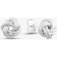 T.H.Baker Women's Silver Textured Knot Stud Earrings 8-55-6429