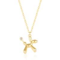 Spero London Women's Balloon Dog Poodle Necklace in Sterling Silver in Gold