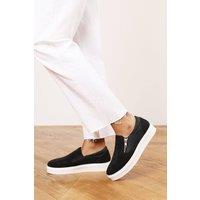 Where's That From Women's 'Galia' Zip detail Trainer with Diamante Toe in Black | Size: 7