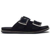 Moda In Pelle Women's 'Laccie' Suede Sandals in Black | Size: 4