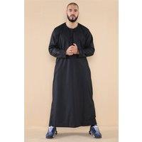 Thobez Men's Omani Eid Tassel Thobe Jubba in Black | Size: 60R