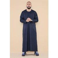 Thobez Men's Omani Eid Tassel Thobe Jubba in Navy | Size: 54R